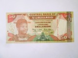 Rară! Swaziland 50 Emalangeni 2001 aUNC,bancnota din imagini la cel mai mic preț