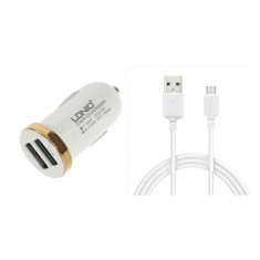 Incarcator auto, LDNIO DL-C22, 5V 2.1A, Universal , 2xUSB, cu cablu Micro USB