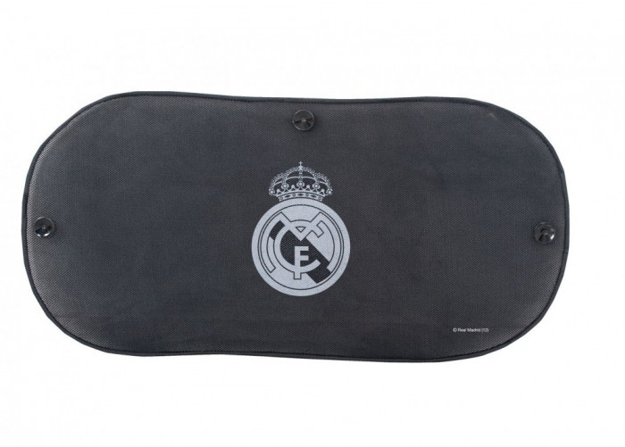 Parasolar auto luneta spate Real Madrid cu ventuze , dimensiune 50 x 100 cm Kft Auto