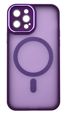 Husa tip MagSafe, Camera Protection Matte Silicon pentru iPhone 12 Pro Mov Inchis foto