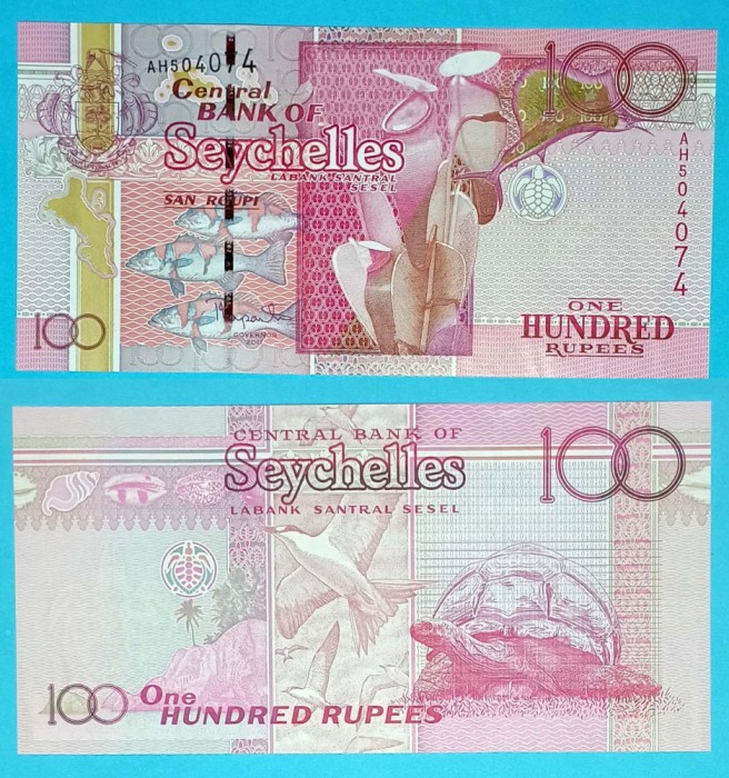 Seychelles 100 Rupees 2011 &#039;Faună și floră&#039; UNC serie: AH504074 p#44