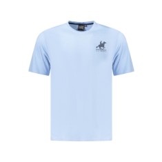 U.S. Grand POLO Tricou barbati simplu din bumbac cu logo, albastru deschis, S