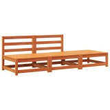 Cumpara ieftin Canapea de gradina fara brate cu taburet, maro ceruit