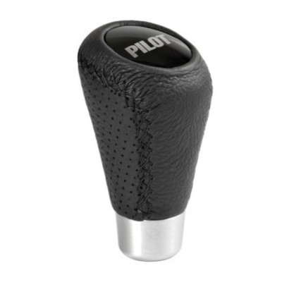 Set nuca schimbator de viteza cu 7 autocolante, Lampa, Piele sintetica/Aluminiu, 15 mm, Negru foto