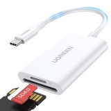 Cititor Card USB-C UGREEN CM265, SD - microSD, Alb