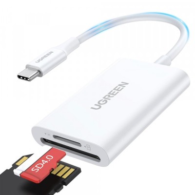 Cititor Card USB-C UGREEN CM265, SD - microSD, Alb foto