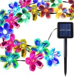 Set 2 x Instalatie cu incarcare Solara de Gradina Flori de Cires cu 50 LED-uri, multicolor, 5 metri, BZRSH