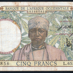 Africa Occidentala 5 Francs S6559 1939