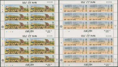 INSULA MAN 1983 - EUROPA CEPT , COSTRUCTII TEHNICE , 2 BLOCURI COLITE NESTAMPILA foto