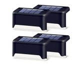 Cumpara ieftin Set 4 Lampi Solare LED Maro, Scari, Gard, Balustrada, IPF, 7.5x5x3.5cm, IP65, Alb Cald, Senzor Crepuscular, Incarcare Solara