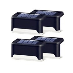 Set 4 x lampi solare, LED, maro, pentru scari, gard, balustrada