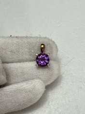PANDANTIV AUR 8K (333) + AMETIST = 4CT + 4 Diamante - Germany - Vintage !