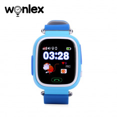Ceas Smartwatch Pentru Copii Wonlex GW100 cu Functie Telefon, Localizare GPS, Pedometru, SOS - Bleu, Cartela SIM Cadou foto