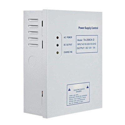 Sursa de alimentare de 12V 5A pentru sisteme de acces, cu backup foto