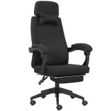 Vinsetto Fotoliu de birou mare confort spătar reglabil suport pentru picioare role 360&deg; lin 62 x 68 x 127 cm negru | Aosom Romania