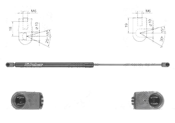 Amortizor capota spate, echilibror haion Ford B-Max, 08.2012-, Stanga = Dreapta, Lungime, Cursa, Forta: 554 mm, 239 mm, 550 N