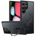 Husa MagSafe pentru Samsung Galaxy S24 Ultra S928, Torras, Ostand Spin, Neagra
