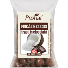 Nuca de cocos trasa in ciocolata, 100g Pronat