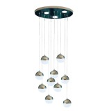 Lustra LED suspendata cu telecomanda JEREMIAS 132W, 10 Elemente, lumina Rece/Calda/Neutra, Dimabila, Argintiu ModernLight Concept