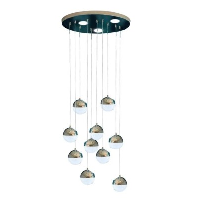 Lustra LED suspendata cu telecomanda JEREMIAS 132W, 10 Elemente, lumina Rece/Calda/Neutra, Dimabila, Argintiu ModernLight Concept foto