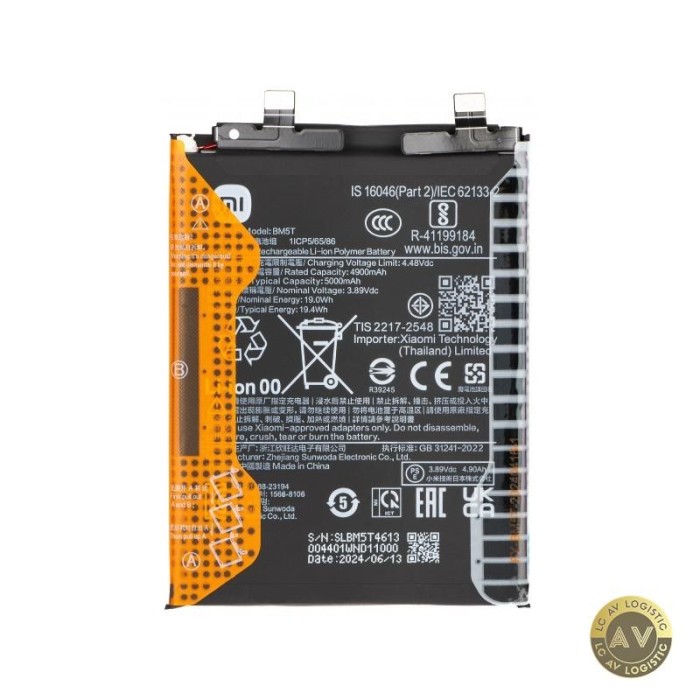 Acumulator Xiaomi 14T / 13T / Poco X6 Pro / M6 Pro / Redmi Note 13 Pro 4G BM5T Service Pack 1330102000122B