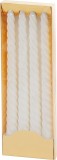 Set 4 lumanari decorative spiralate albe MagicHome, 25 cm