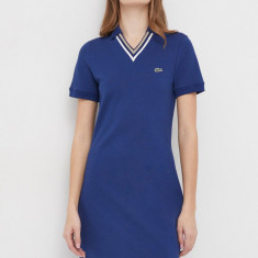 Lacoste rochie culoarea albastru marin, mini, mulata