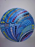 Mandala pictat manual acrylic pictura cu puncte decor perete pe disc vinil uzat
