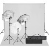 VidaXL Kit studio foto cu set de lumină și fundal 3094704