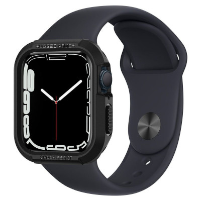 Husa pentru Apple Watch 4 / 5 / 6 / 7 / 8 / SE (44mm / 45mm) - Spigen Rugged Armor - Black foto