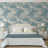 DUTCH WALLCOVERINGS Tapet &bdquo;Tropical&rdquo;, bej si albastru deschis GartenMobel Dekor, vidaXL