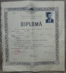 Diploma bacalaureat in contabilitate// RSR, 1969 foto