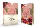 Niv, Artisan Collection Bible, Cloth Over Board, Pink Floral, Designed Edges Under Gilding, Red Letter Edition, Comfort Print