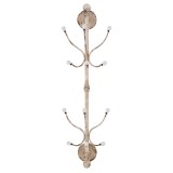 Cumpara ieftin Cuier perete fier bej vintage ceramica alba 28x22x100 cm