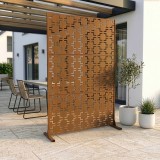Paravan exterior Basciano din otel galvanizat, maro, 180x120 cm