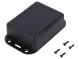 Carcasă universală neagră ABS, 68 x 88 x 31 mm, cu lame de fixare