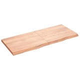 Cumpara ieftin Blat de baie, maro deschis, 120x50x(2-4) cm, lemn masiv tratat
