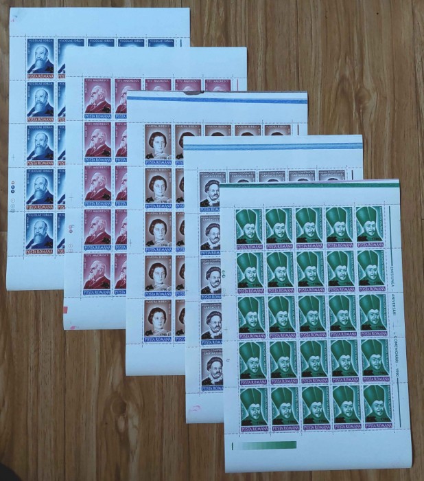 ✅RO 2000 ,LP 1509 ,&quot;Aniversari - supratipar / seria 1990&quot; , coli de 25 , MNH