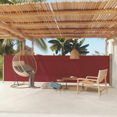 vidaXL Copertină laterală retractabilă de terasă, roșu, 140x600 cm 317955 foto