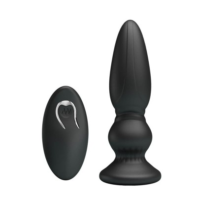 Dop Anal Cu Vibratii Mr. Play Super Power II, Negru, 12 cm foto