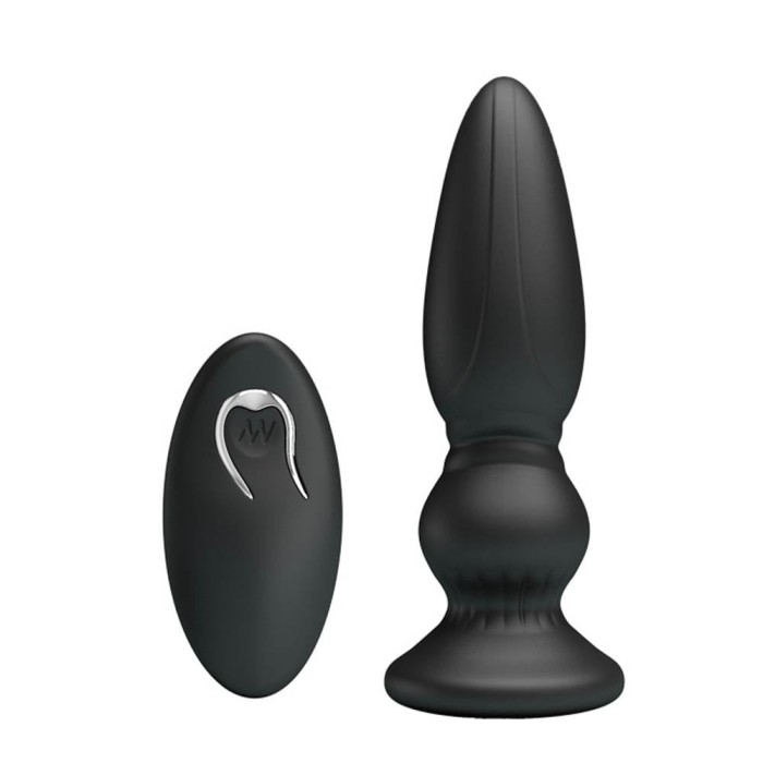 Dop Anal Cu Vibratii Mr. Play Super Power II, Negru, 12 cm
