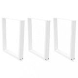 VidaXL Picioare de masă &icirc;n formă de V, 3 buc., alb, 80x(72-73,3) cm, oțel