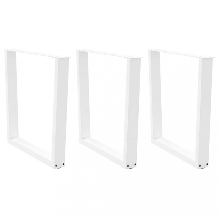 vidaXL Picioare de masă &icirc;n formă de V, 3 buc., alb, 80x(72-73,3) cm, oțel