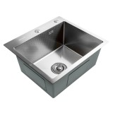 Chiuveta bucatarie B&Ouml;HM BH5045SD, inox alimentar SUS304, 500 x 450 x 220 mm, finisaj Satin, sifon inclus