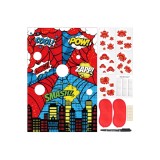 Set de jocuri de petrecere cu temă de păianjen, postere, autocolante, bandă pentru ochi, pete adezive, notițe, carduri, pixuri, set de jocuri de petre