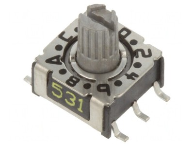 &amp;Icirc;ntrerupător Codificare HEX/BCD 16 Poz SMD 80m&amp;Omega; foto