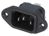 Conector Alimentare AC Soclu Tată 10A 250VAC IEC 60320