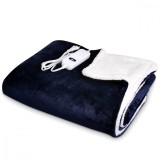 Patura Electrica Incalzita Poncho Navaris 180x130cm, Poliester, 4 Trepte, Albastru, Protectie Supraincalzire