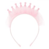 Tiara Copii, Roz, Sclipici, Tul, Oem