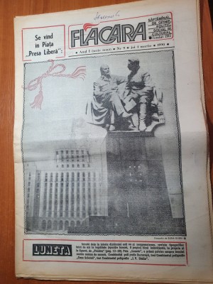 flacara 1 martie 1990-articol barcanesti,buzau si abatajul din piata victoriei foto